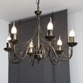 Lampadario a sospensione con catena DONATO 6xE14/40W/230V