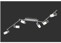 Faretto Clapton 6 Spot Led Cromo E Vetro Bianco L150 cm Trio Lighting