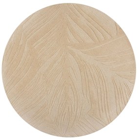 Tappeto rotondo in lana beige ø 160 cm Leaf - Flair Rugs