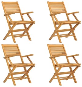 Sedie da giardino pieghevoli 4pz 55x62x90cm legno massello teak