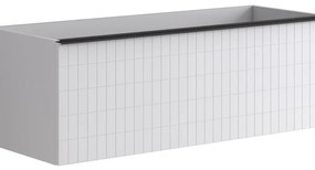 Mobile da bagno sospeso sotto lavabo L 120 x H 40 x P 45.5 cm bianco laccato opaco, 2 cassetti Pixel grid