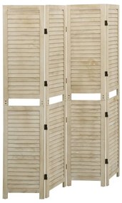 Divisorio A 4 Pannelli 140 X 165 Cm Legno Massello Di Paulownia /