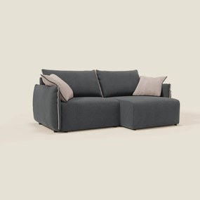 Flexar divano con sedute allungabili e schienale in piuma in morbido bouclé impermeabile T07 antracite - rosa