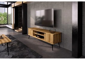 Tavolo TV in legno di quercia di colore naturale 180x57 cm Kula - The Beds