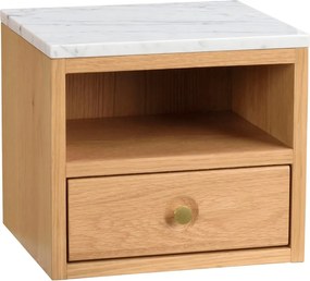 Comodino con piano in marmo di colore naturale Whitmore - Rowico