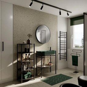 Rubinetto per lavabo a canna media Neo nero verniciato opaco SENSEA H 15.55 cm