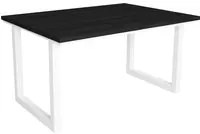 Tavolo da pranzo 6 posti 140x90 cm con gambe in legno design moderno colore Nero e bianco