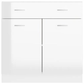 Armadio con Cassetto Bianco Lucido 80x46x81,5 cm in Truciolato