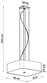Sollux SL.0774 - Lampadario su filo LOKKO 5xE27/60W/230V 45 cm nero