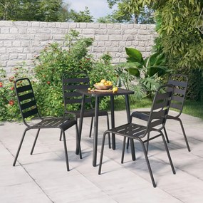 Set da pranzo da giardino 5 pz in acciaio antracite