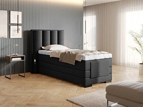 Letto motorizzato singolo boxspring Belize - Tessuto nero