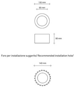 Doride ip44 incasso 1 luce round