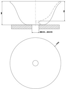 Ciotola lavabo tondo 40 cm da appoggio in gres bianco goccia 39124 gessi