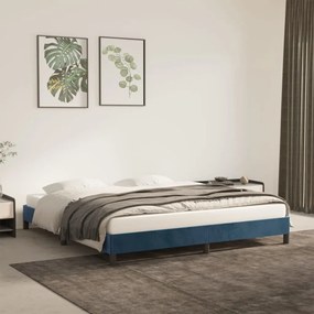 Giroletto Senza Materasso Blu Scuro 160x200 Cm İn Velluto /