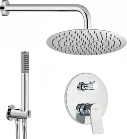 Set doccia incasso con braccio soffione e kit doccino acciaio cromo linea Sound