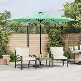 Ombrellone Da Giardino Con Palo İn Acciaio Verde 288x288x225 Cm /