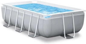 Intex 26784NP – Piscina Fuori Terra Prisma Frame Rettangolare, Pompa Filtro 2006 L/h, Scaletta, 3539 L, Acciaio e PVC, Grigio, 300x175x80 cm
