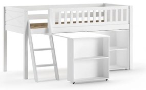 Letto rialzato in pino bianco con contenitore 90x200 cm SCOTT - Vipack