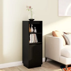Credenza nera 37x34x110 cm in legno di pino