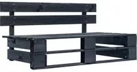 Panca da Giardino con Pallet in Legno Nera 45762