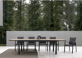 Tavolo Allungabile Per Esterno In Alluminio 95x200-300 Cm Con Doghe Di Legno Elias Antracite Bizzotto