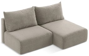 Divano angolare beige allungabile/con contenitore (con penisola a destra) Kalena – Makamii