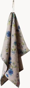 Strofinaccio in lino fatto a mano Flowers