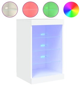 Credenza con luci led bianca 41x37x67 cm