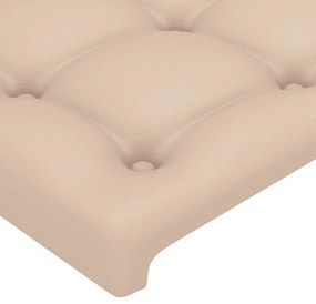 Testiera a led cappuccino 203x16x118/128 cm in similpelle
