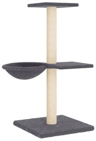 Albero per gatti con tiragraffi in sisal grigio scuro 72 cm