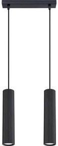 Sollux SL.1574 - Lampadario a sospensione con filo KARBON 2xGU10/10W/230V nero