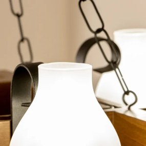 Brilagi - Lampadario a sospensione con catena QUEEN 4xE14/40W/230V faggio/noce