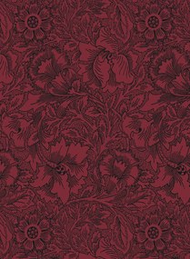 Morris & Co Carta da parati Poppy - Claret