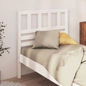 Testiera Per Letto Bianca 81x4x100 Cm İn Legno Massello Di Pino /