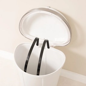 Cestino per la spazzatura in plastica bianco con pedale 50 l – Addis