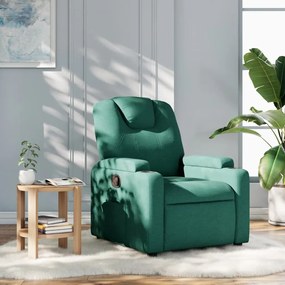 Poltrona Reclinabile İn Tessuto Verde Scuro /