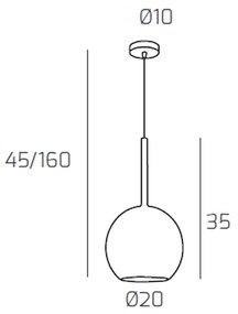 Sospensione Contemporanea Future Metallo Cromo Vetro Cromo 1 Luce E27 D.20Cm