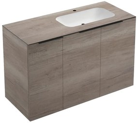 Mobile sottolavabo e lavabo Solid per vasca a destra rovere sable L 120 x H 92 x P 51 cm, 2 ante