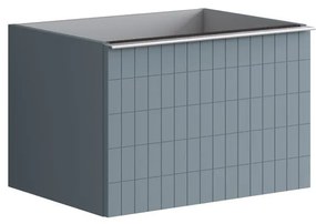 Mobile da bagno sospeso sotto lavabo L 60 x H 40 x P 45.5 cm blu laccato opaco, 2 cassetti Pixel grid