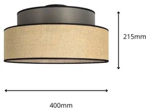 Plafoniera BOHO 1xE27/60W/230V diametro 40 cm marrone/beige