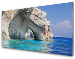 Quadro su vetro Paesaggio acquatico del lago di mare 100x50 cm