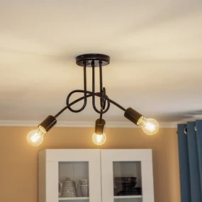 Lamkur Plafoniera Joiy, incrociata, 3 luci, nero