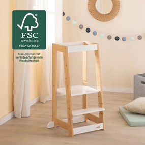 Torre di apprendimento bianca in bambù – Roba