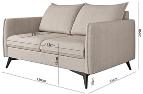 Divano beige 138 cm Juli Bis - Ropez