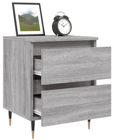 Comodini 2pz Grigio Sonoma 40x35x50 cm in Legno Multistrato