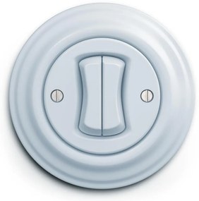 Kliklap - Interruttore doppio per scale in stile retrò con cornice n. 6+6, blu