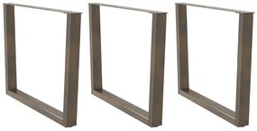Gambe Tavolo Pranzo A V 3 Pz Naturale 100x(72-73,3)cm Acciaio /