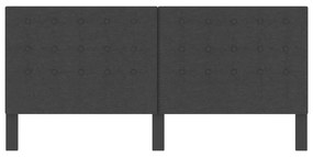 Testiera letto trapuntata grigio scuro in tessuto 200x200 cm