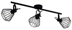 Faretto decorativo senza fonte luminosa TABILLANO in acciaio nero E27 40W INSPIRE 3 luci