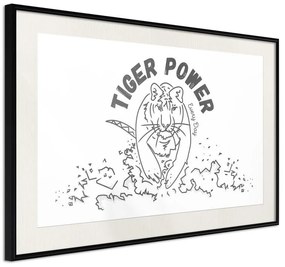 Poster  Inner Tiger  Cornice Quadri Cornice nera con pass-partout, Larghezza x Altezza Home decor 45x30